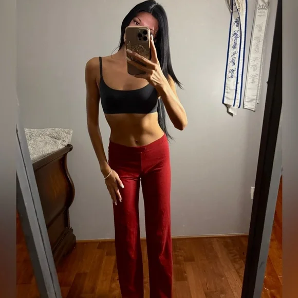 SKIMS RED LOUNG BOTTOMS - Picture 1 of 3